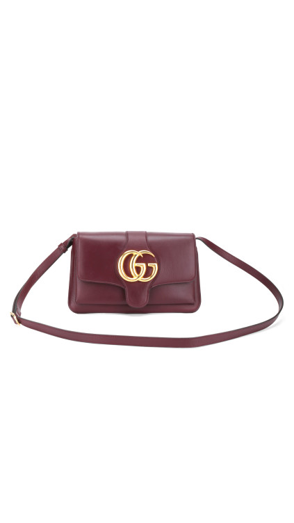 Gucci GG Marmont Skulderveske i Bordeaux Skinn