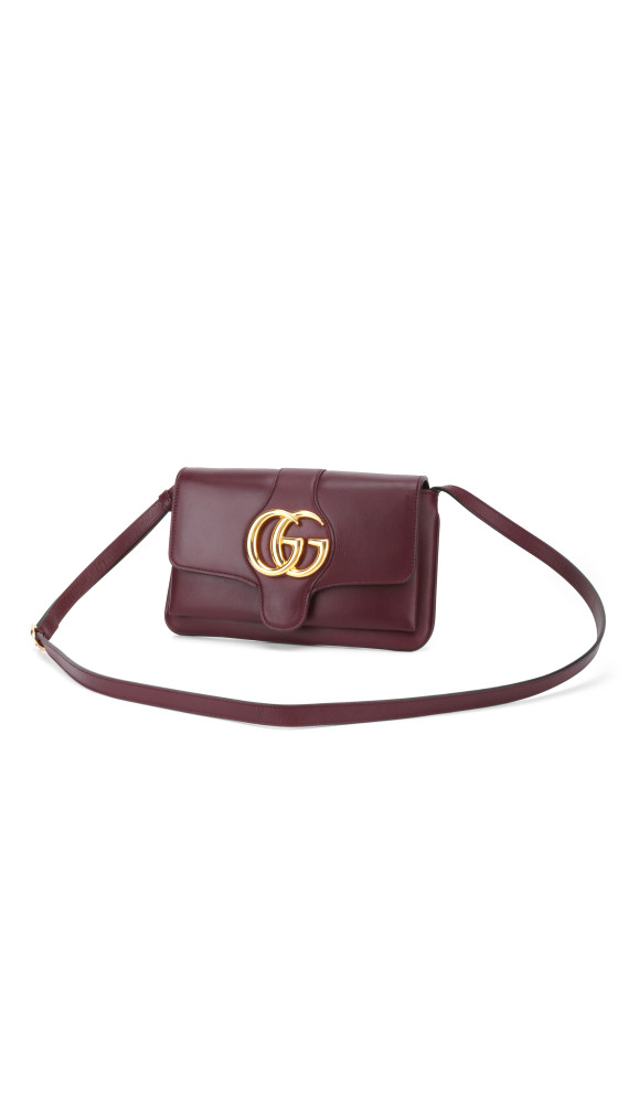 Gucci GG Marmont Skulderveske i Bordeaux Skinn