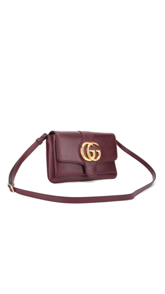 Gucci GG Marmont Skulderveske i Bordeaux Skinn