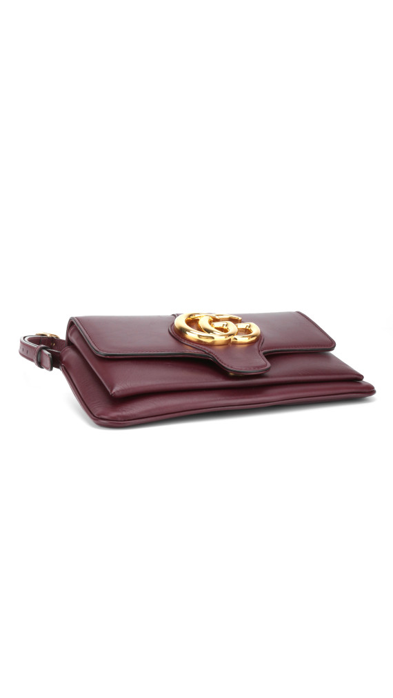 Gucci GG Marmont Skulderveske i Bordeaux Skinn