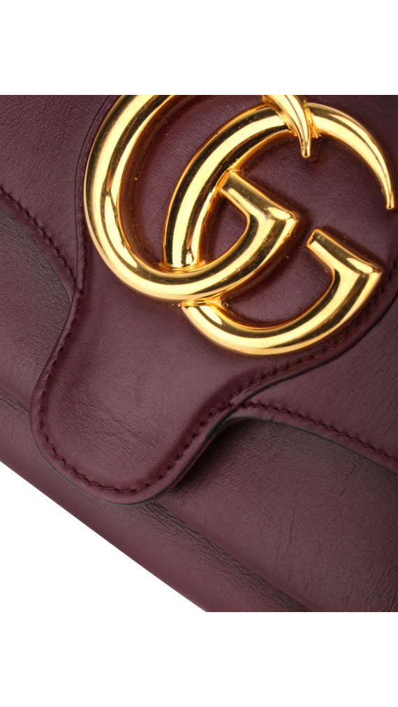 Gucci GG Marmont Skulderveske i Bordeaux Skinn