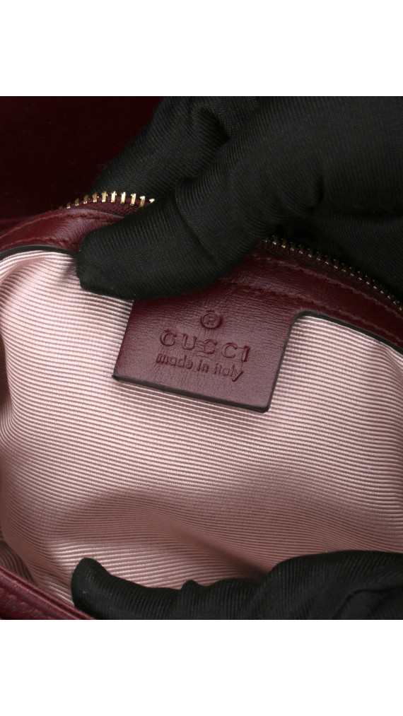 Gucci GG Marmont Skulderveske i Bordeaux Skinn