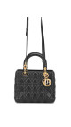 Lady Dior Medium Bag i Sort Lammeskinn med Gull-detaljer