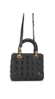 Lady Dior Medium Bag i Sort Lammeskinn med Gull-detaljer