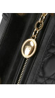Lady Dior Medium Bag i Sort Lammeskinn med Gull-detaljer