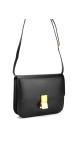 Celine Classic Box Bag i svart kalveskinn med gullspenne