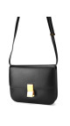 Celine Classic Box Bag i svart kalveskinn med gullspenne