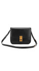 Celine Classic Box Bag i svart kalveskinn med gullspenne