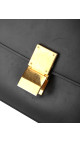 Celine Classic Box Bag i svart kalveskinn med gullspenne