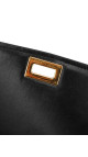 Celine Classic Box Bag i svart kalveskinn med gullspenne