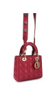 Lady Dior Medium Bag i rødt lammeskinn