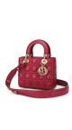 Lady Dior Medium Bag i rødt lammeskinn