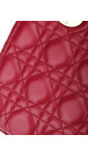 Lady Dior Medium Bag i rødt lammeskinn