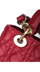 Lady Dior Medium Bag i rødt lammeskinn