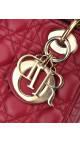 Lady Dior Medium Bag i rødt lammeskinn