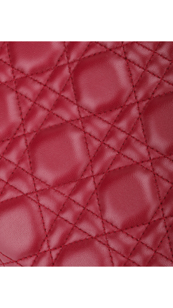 Lady Dior Medium Bag i rødt lammeskinn