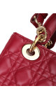 Lady Dior Medium Bag i rødt lammeskinn