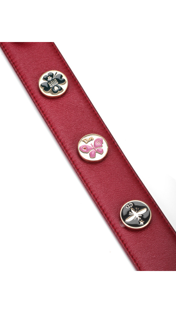 Lady Dior Medium Bag i rødt lammeskinn