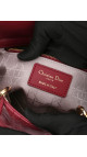 Lady Dior Hand Bag size small i mørkerødt lammeskinn