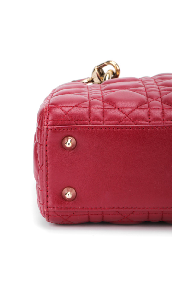 Lady Dior Medium Bag i rødt lammeskinn