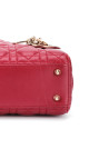 Lady Dior Hand Bag size small i mørkerødt lammeskinn