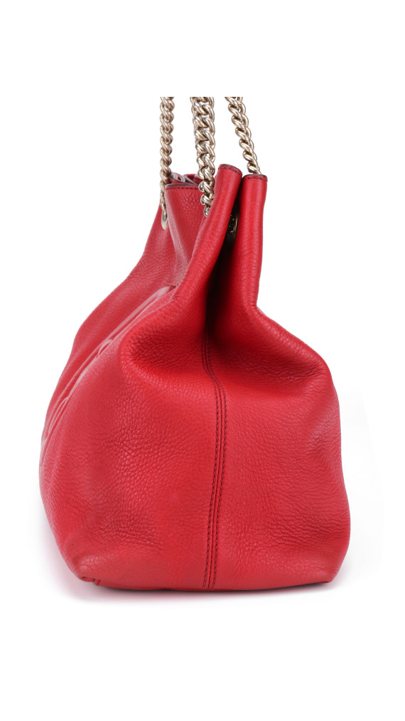 Gucci Soho Tote Bag i rødt skinn