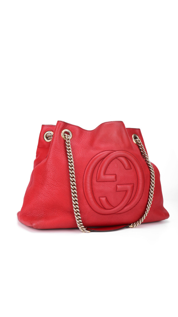 Gucci Soho Tote Bag i rødt skinn