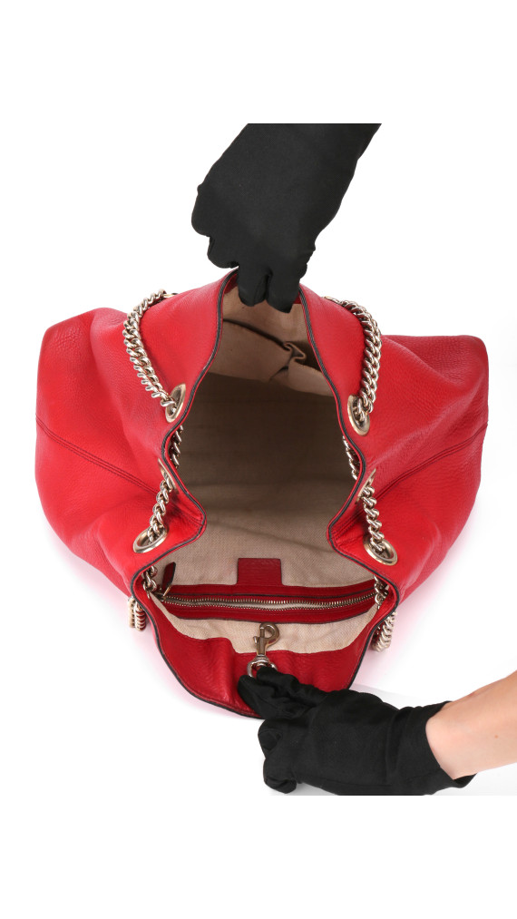Gucci Soho Tote Bag i rødt skinn