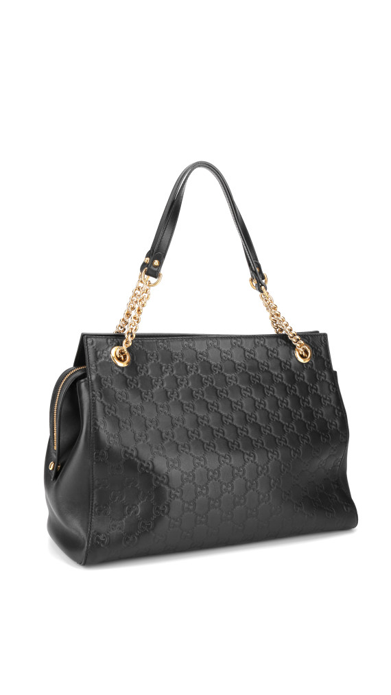 Gucci Tote i Gucci Signature skinn med elegante kjedehåndtak
