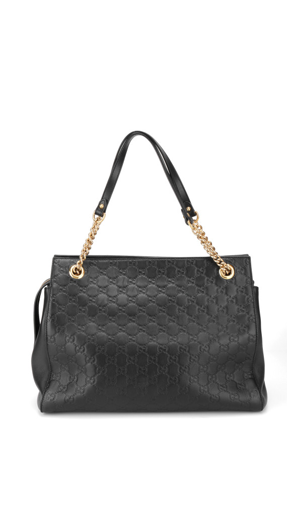 Gucci Tote i Gucci Signature skinn med elegante kjedehåndtak