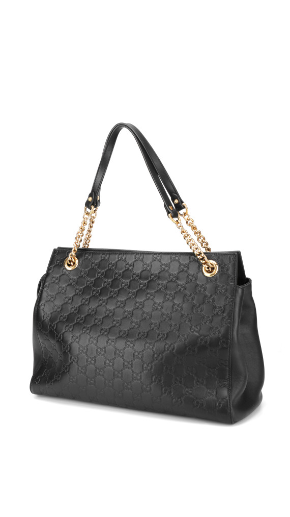 Gucci Tote i Gucci Signature skinn med elegante kjedehåndtak