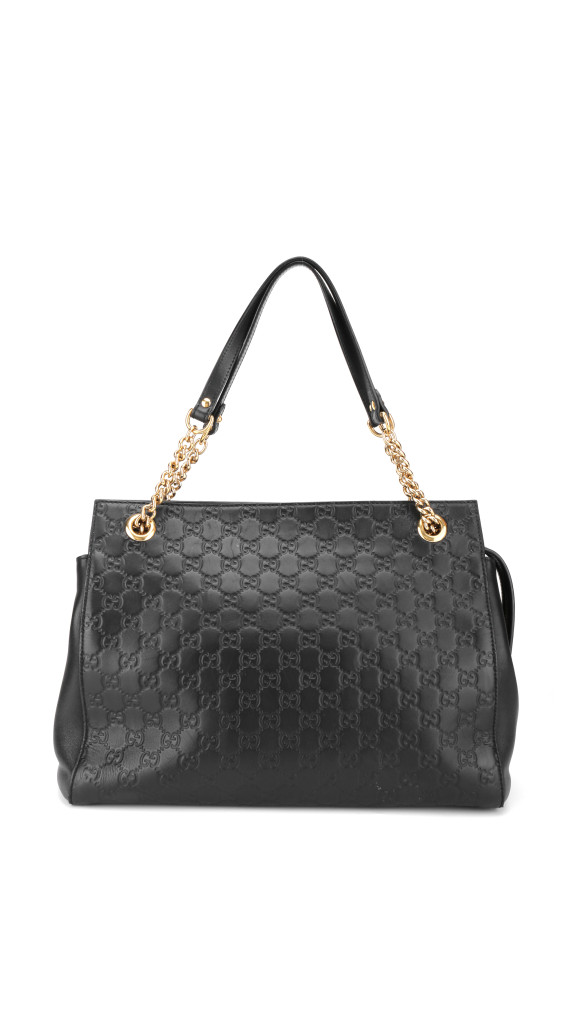 Gucci Tote i Gucci Signature skinn med elegante kjedehåndtak