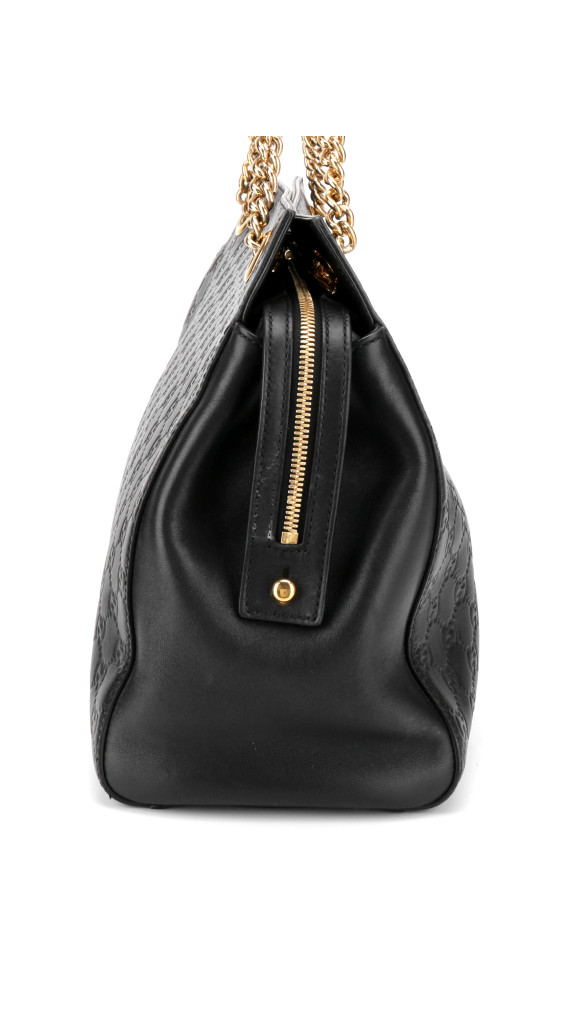 Gucci Tote i Gucci Signature skinn med elegante kjedehåndtak