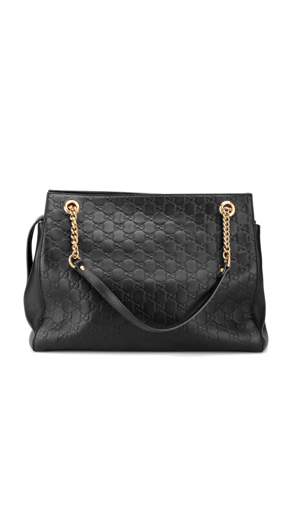 Gucci Tote i Gucci Signature skinn med elegante kjedehåndtak