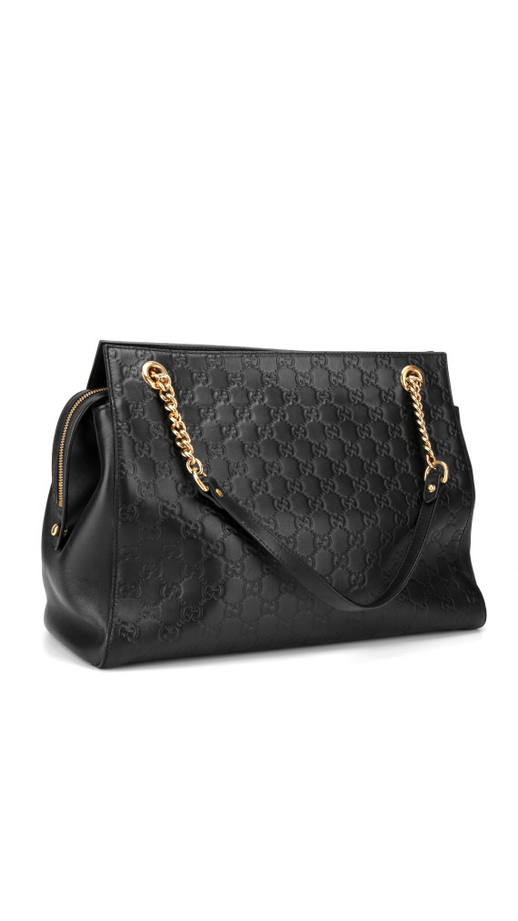 Gucci Tote i Gucci Signature skinn med elegante kjedehåndtak