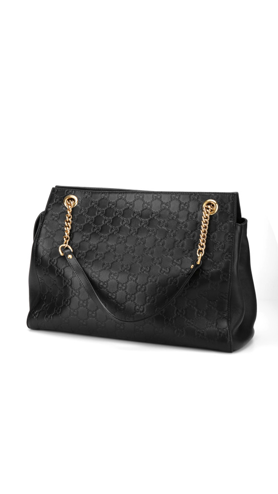 Gucci Tote i Gucci Signature skinn med elegante kjedehåndtak