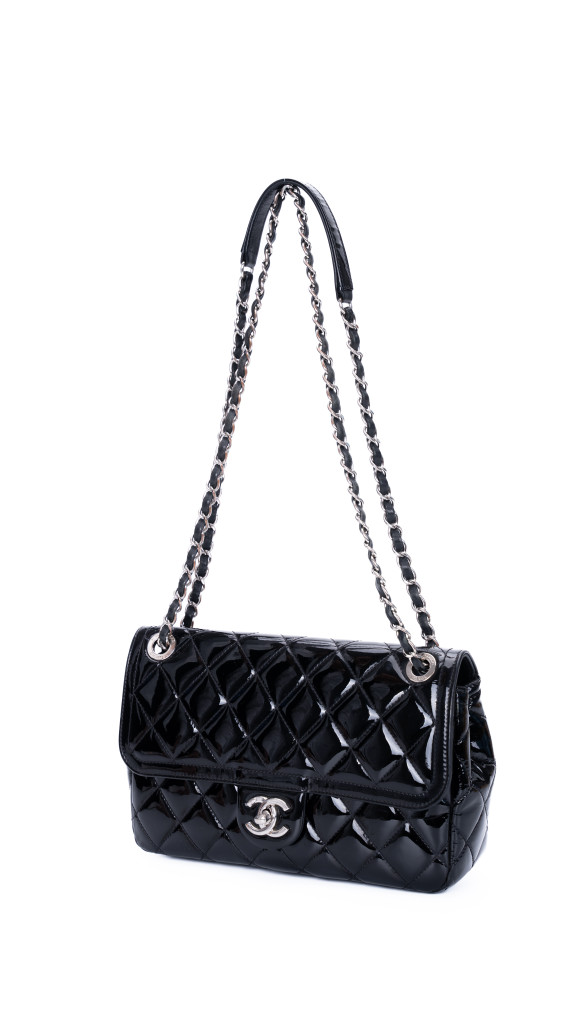Chanel Classic Mini Flap Shoulder Bag I Sort Patent Skinn