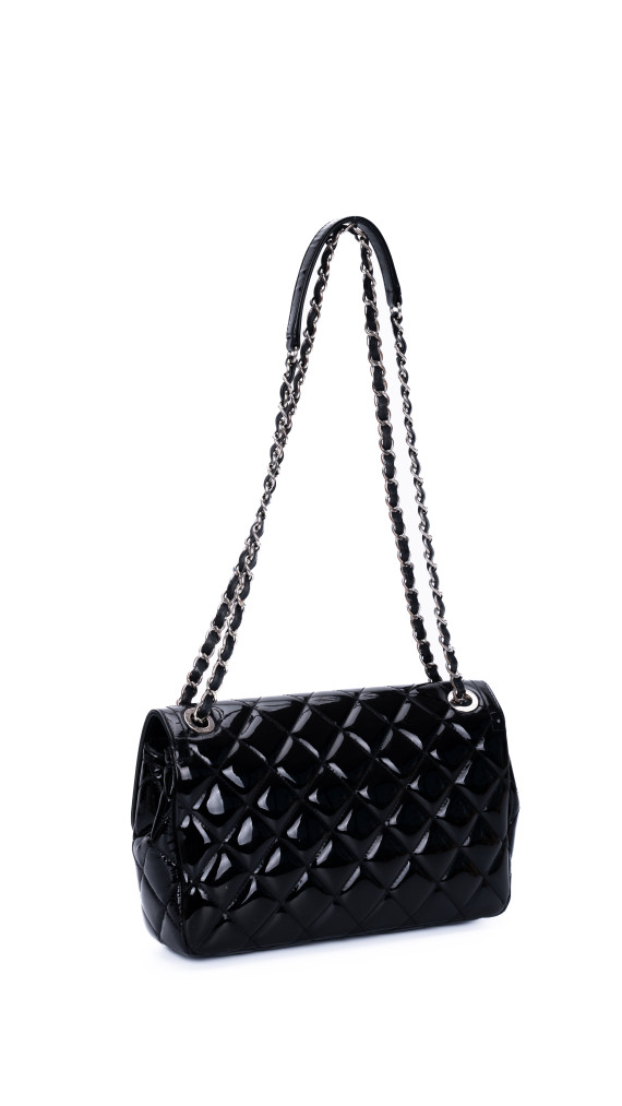 Chanel Classic Mini Flap Shoulder Bag I Sort Patent Skinn