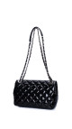 Chanel Classic Mini Flap Shoulder Bag I Sort Patent Skinn