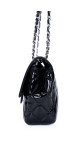 Chanel Classic Mini Flap Shoulder Bag I Sort Patent Skinn