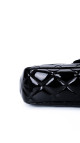 Chanel Classic Mini Flap Shoulder Bag I Sort Patent Skinn