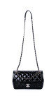 Chanel Classic Mini Flap Shoulder Bag I Sort Patent Skinn
