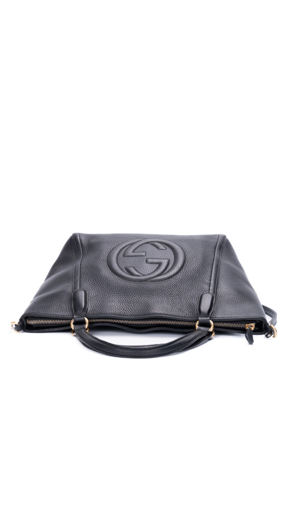 Gucci Soho Top Handel Tote Bag i Sort Skinn