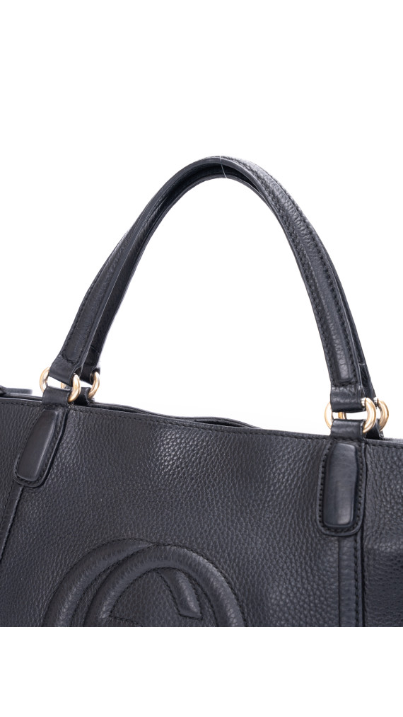 Gucci Soho Top Handel Tote Bag i Sort Skinn