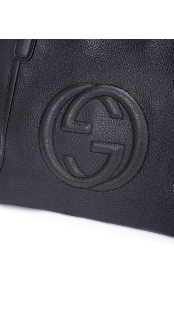 Gucci Soho Top Handel Tote Bag i Sort Skinn