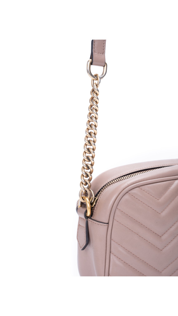 Gucci GG Marmont Matelassé Camera Bag i Dusty Pink