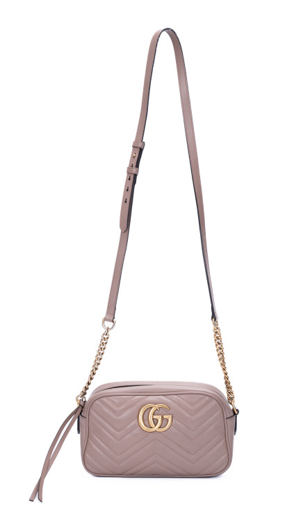 Gucci GG Marmont Matelassé Camera Bag i Dusty Pink