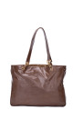 Vintage Chanel Tote Bag med CC logo i brun skinn
