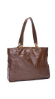 Vintage Chanel Tote Bag med CC logo i brun skinn