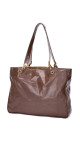 Vintage Chanel Tote Bag med CC logo i brun skinn